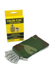 Rothco Chlor-Floc tablet dissolving to purify water during outdoor adventures.