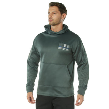 Rothco Conceal-Ops hoodie front view with distressed flag graphic for everyday carry.