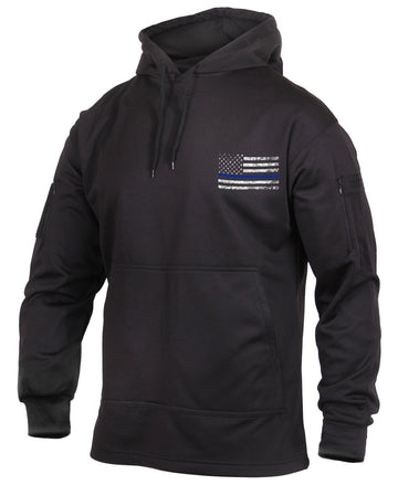 Rothco Conceal-Ops hoodie back view with distressed flag graphic suitable for street and cold-weather layering