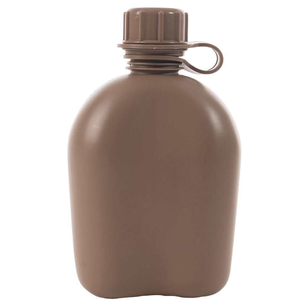 Rothco coyote brown plastic canteen designed to fit GI-style covers.