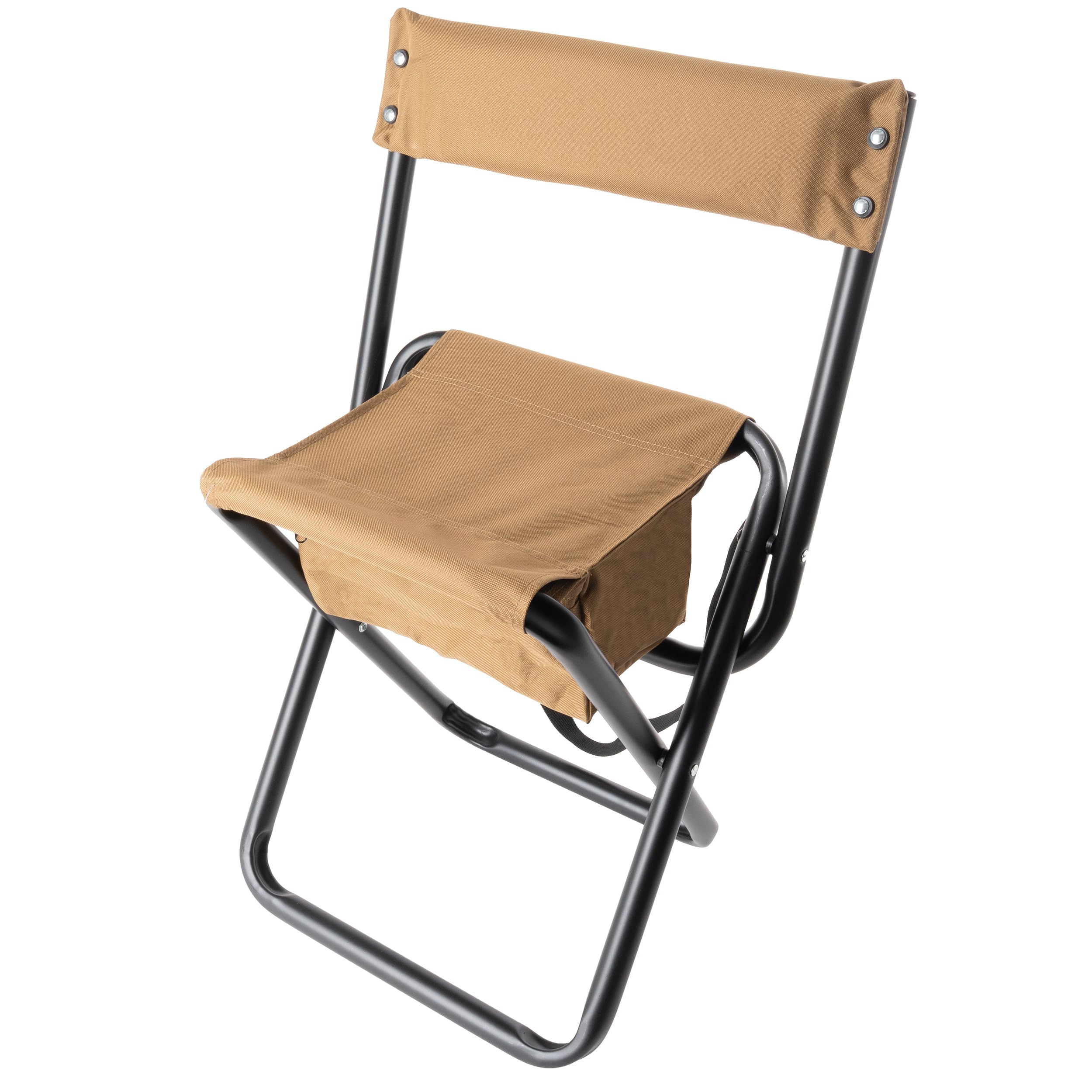 Rothco Deluxe folding stool in use, supporting comfortable seating during activities.
