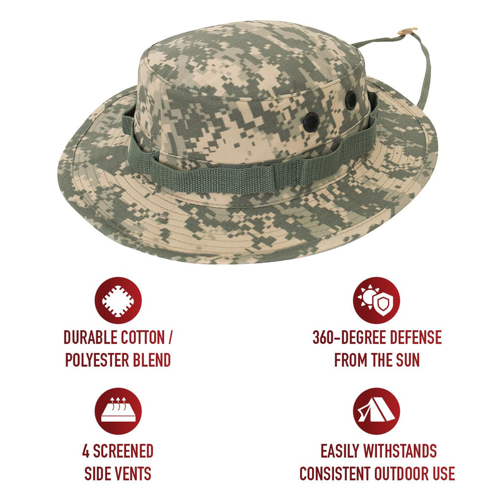 Rothco Boonie Hat fully adjustable crown and cord lock for secure fit