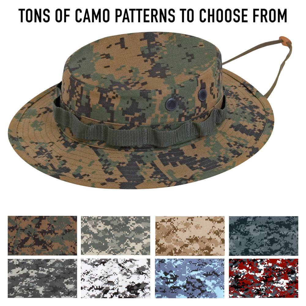 Rothco Digital Camo Boonie Hat branch loops blend with surroundings