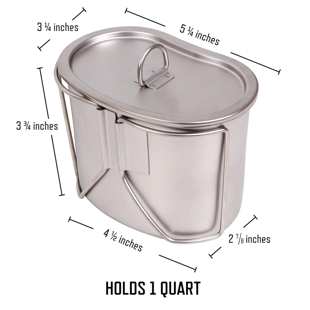 Rothco bug-out bag-ready canteen cup set for quick meal prep in outdoor situations.