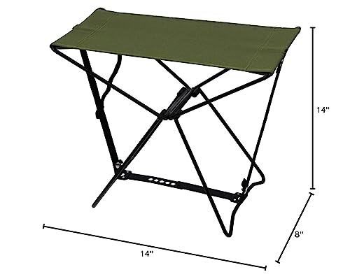Rothco folding camp stool in use, lightweight seating on camping trips.