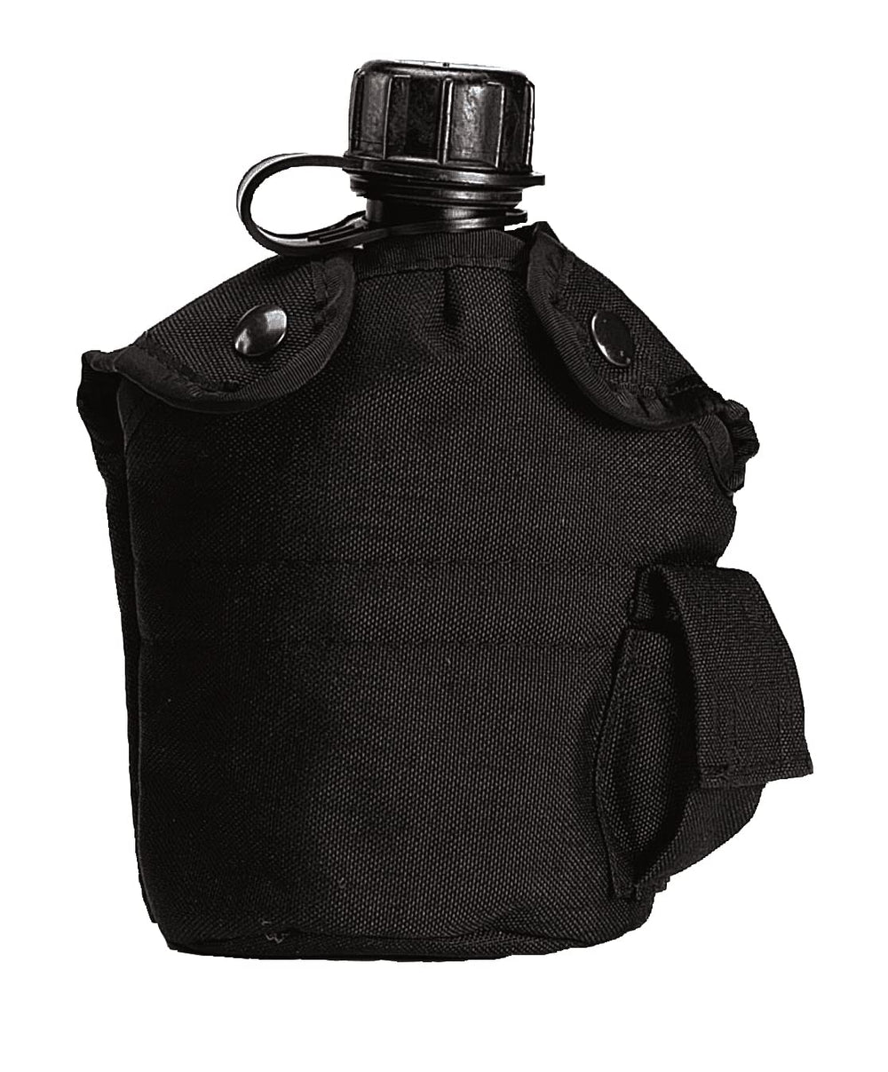 Rothco G.I. Type enhanced nylon 1qt canteen cover in black for rugged outdoor use