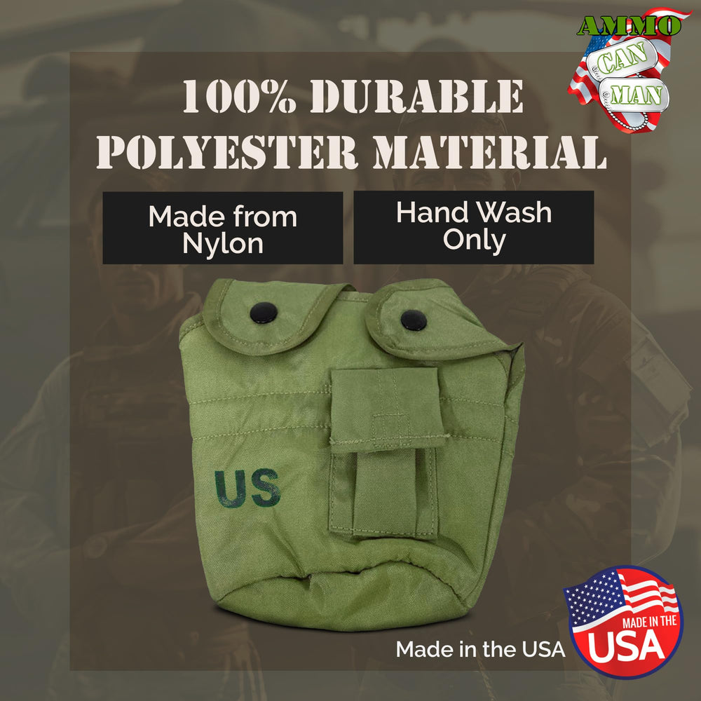 Rothco GI Canteen Cover OD, back view showing durable build and secure fit