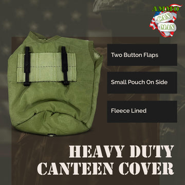 Rothco GI Canteen Cover OD, two-button flaps for secure retention