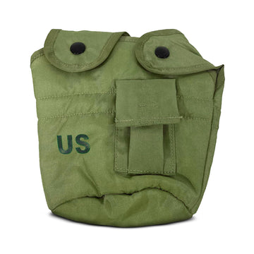Rothco GI Canteen Cover OD, front view with US stamp for authenticity and rugged use