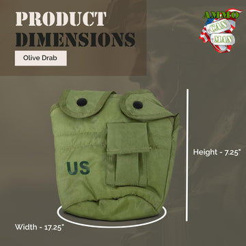 Rothco GI Canteen Cover OD, side pouch visible for storing tablets on the go