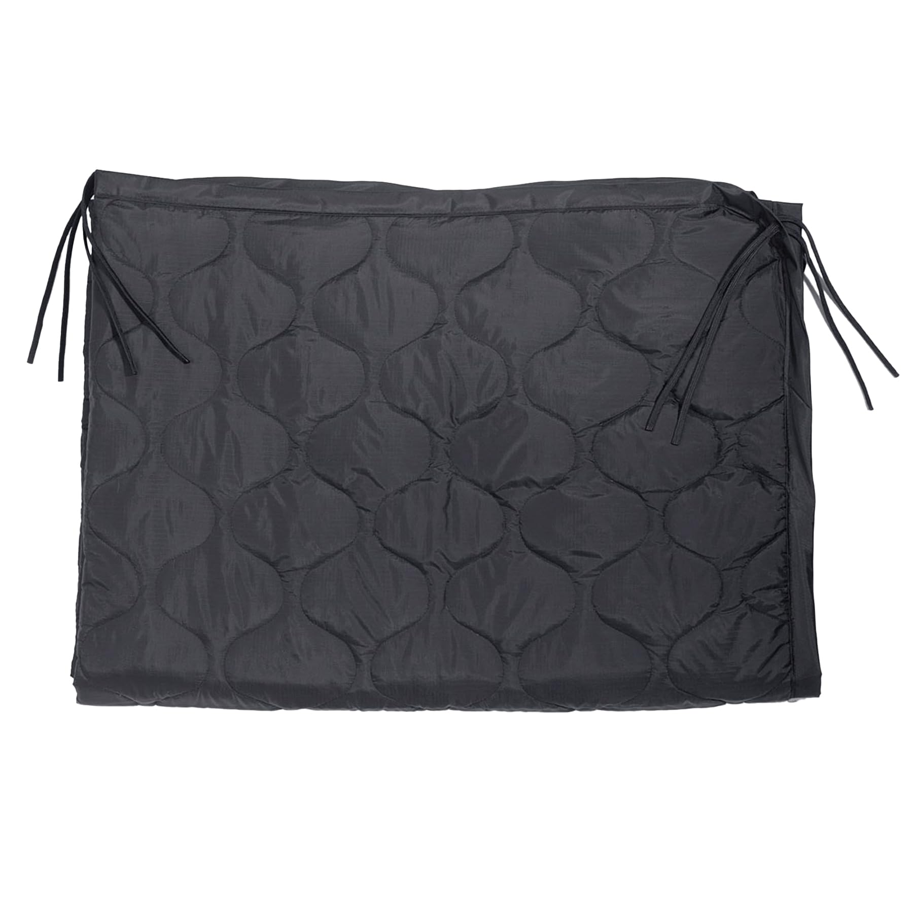 Rothco Gi Type RS poncho liner in black adds warmth for outdoor use with secure ties.
