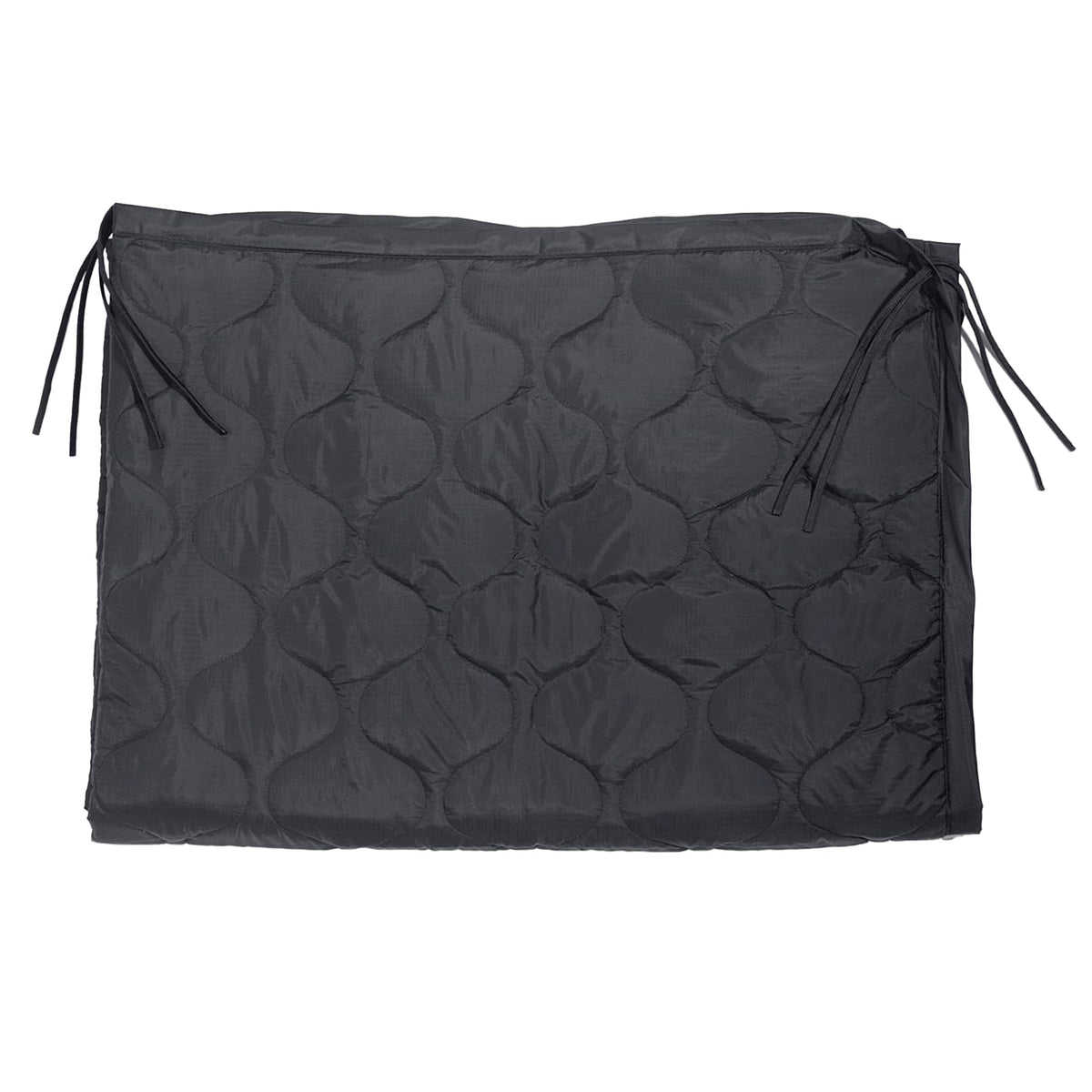 Rothco Gi Type RS poncho liner in black adds warmth for outdoor use with secure ties.