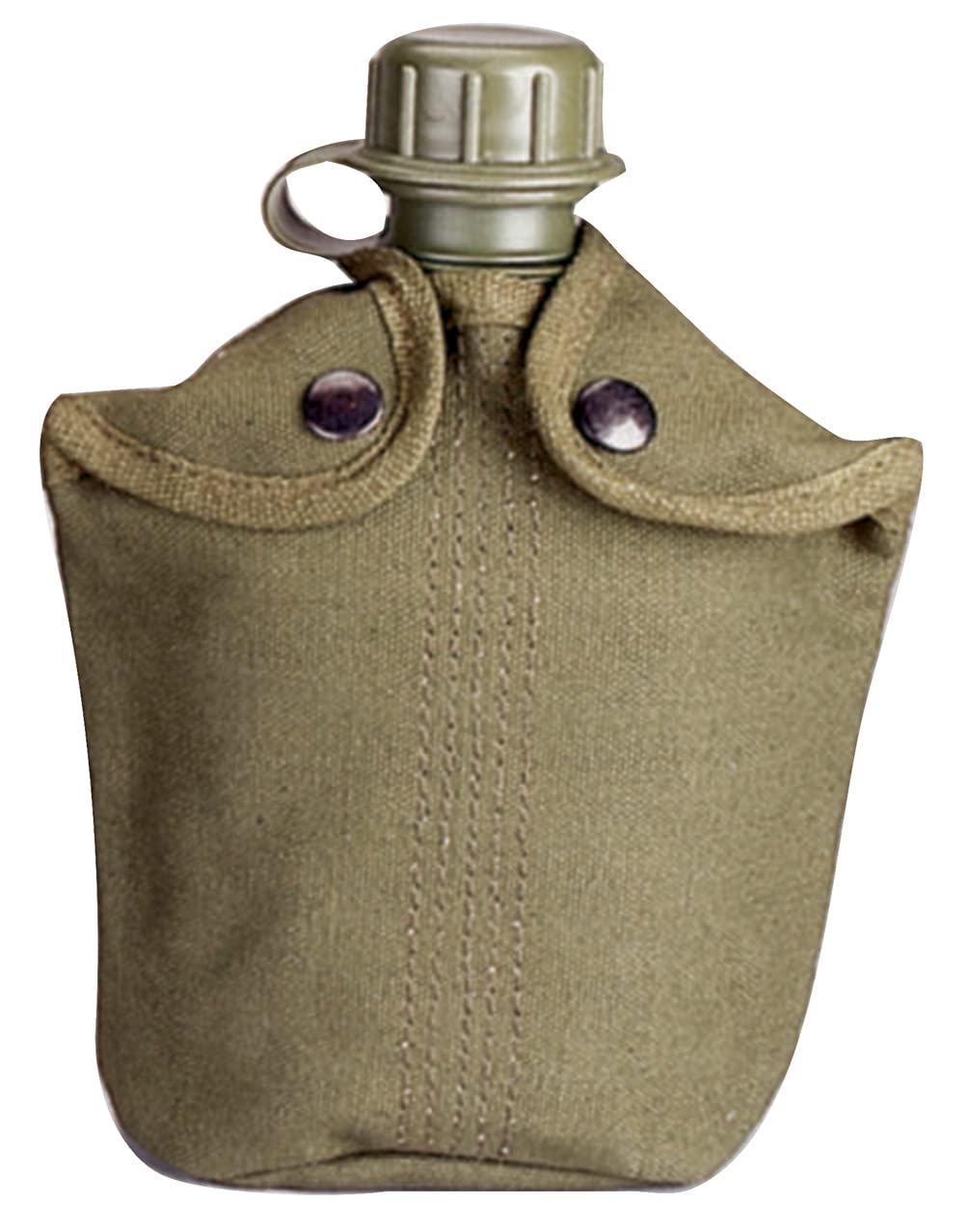 Rothco Heavy Weight Canteen Cover on belt loop for secure hiking hydration.