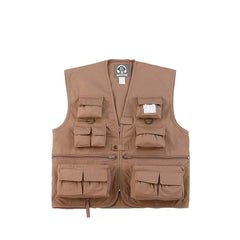 Rothco Kids Vest Uncle Milty Khaki Front View demonstrates durable construction for active kids.