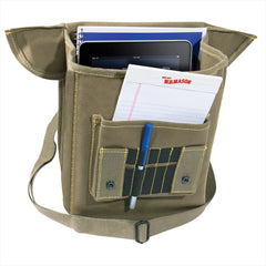 Rothco canvas map case front pocket provides quick access to essentials.
