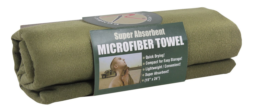 Rothco Microfiber Towel fast-drying olive drab ideal for camping and travel