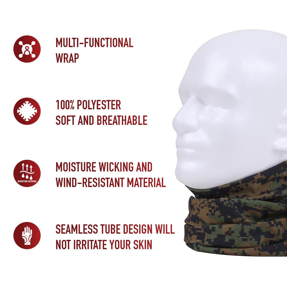 Rothco neck gaiter tube wrap provides breathable, moisture-wicking comfort for outdoor adventures.
