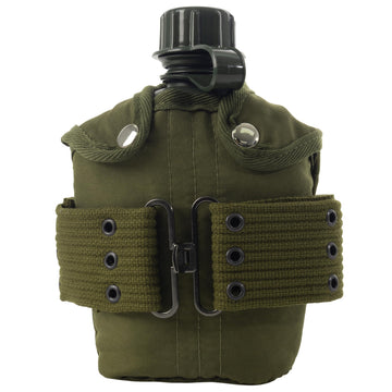 Rothco plastic canteen with 1 quart capacity for outdoor hydration.