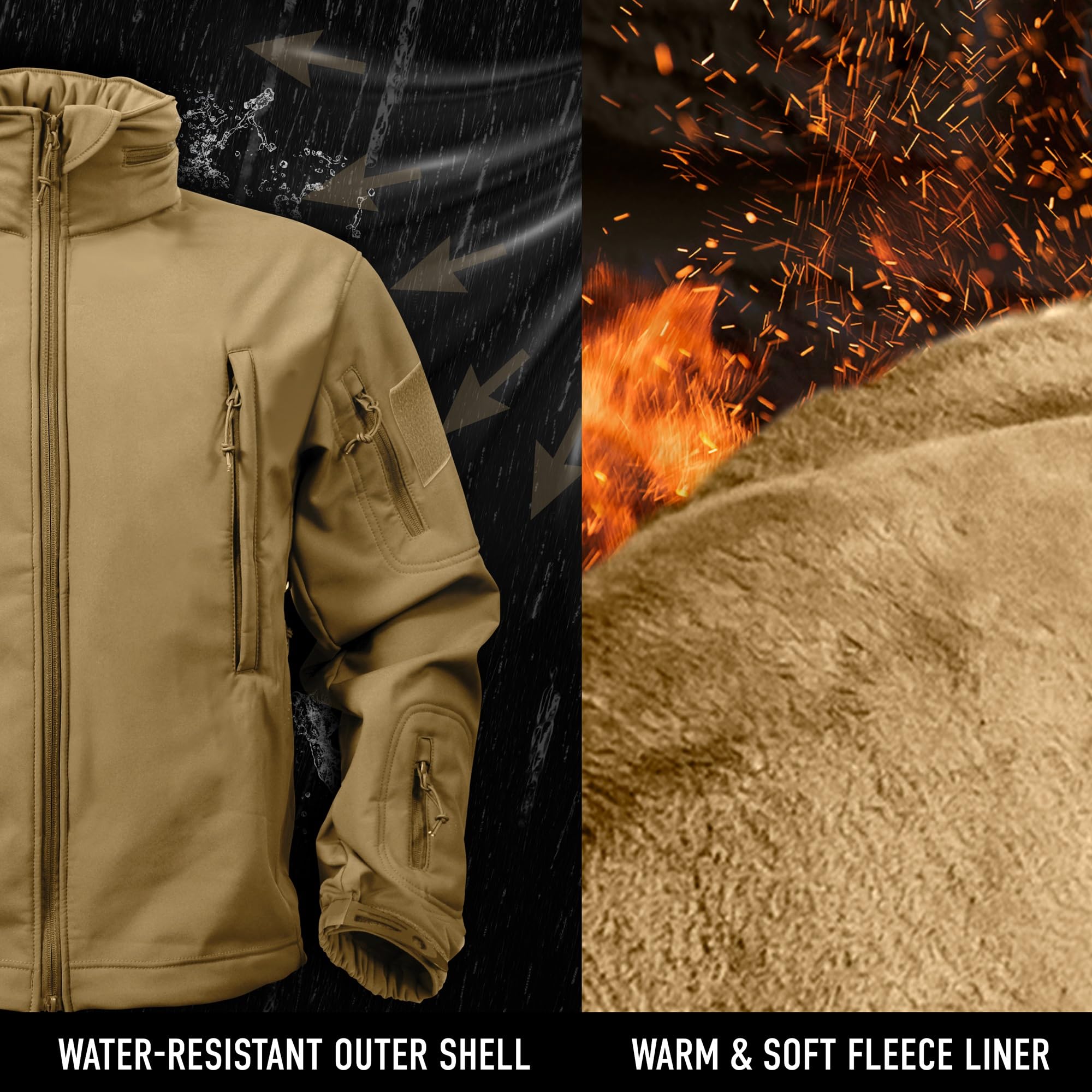 Rothco Special Ops Soft Shell Jacket fleece lining delivers warm comfort during cool outdoor missions