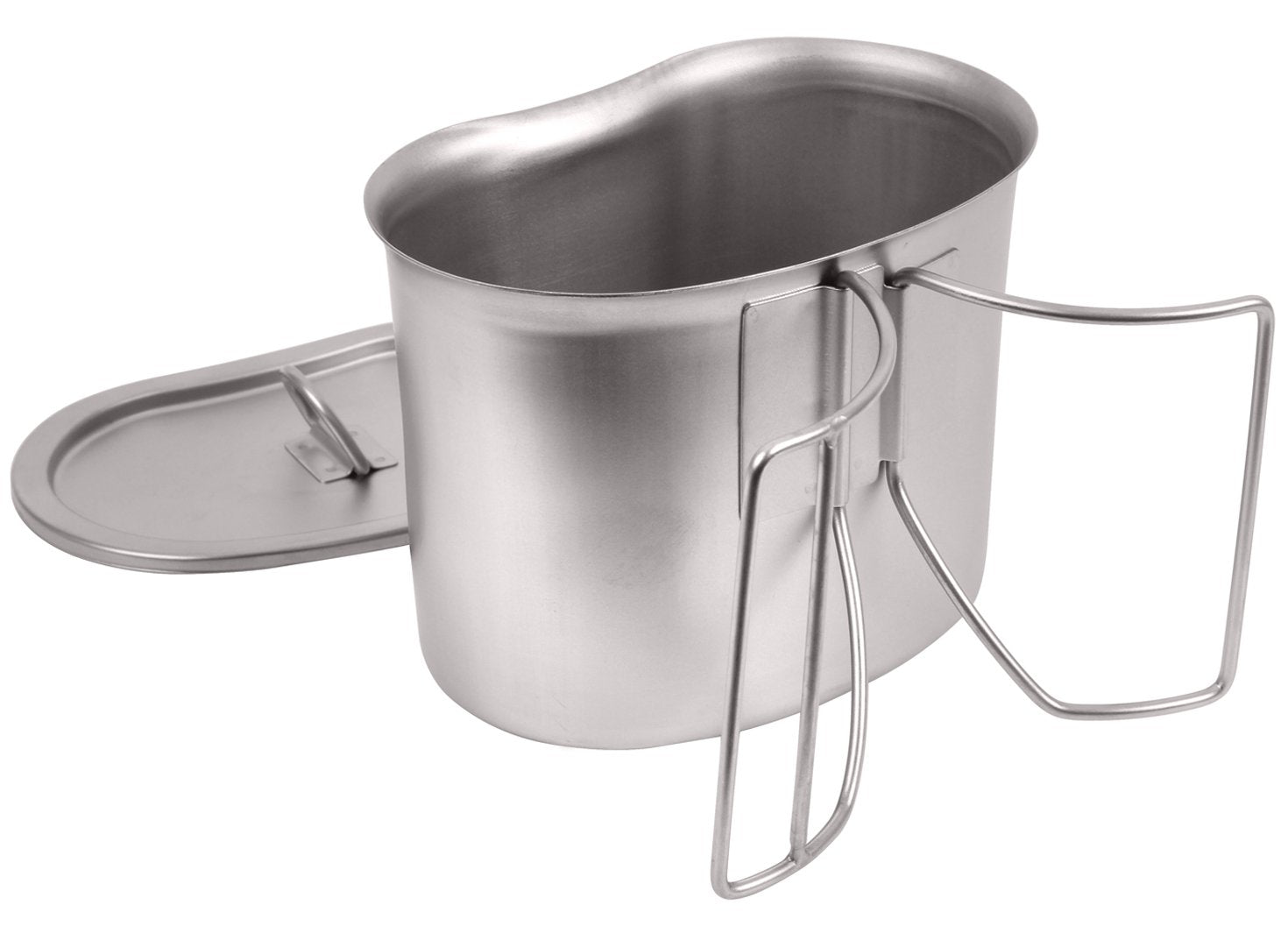 Rothco stainless steel cover lid keeps water warm and contents secure.