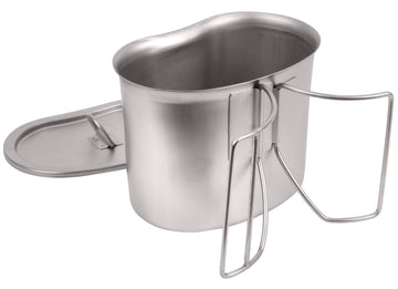 Rothco stainless steel cover lid keeps water warm and contents secure.
