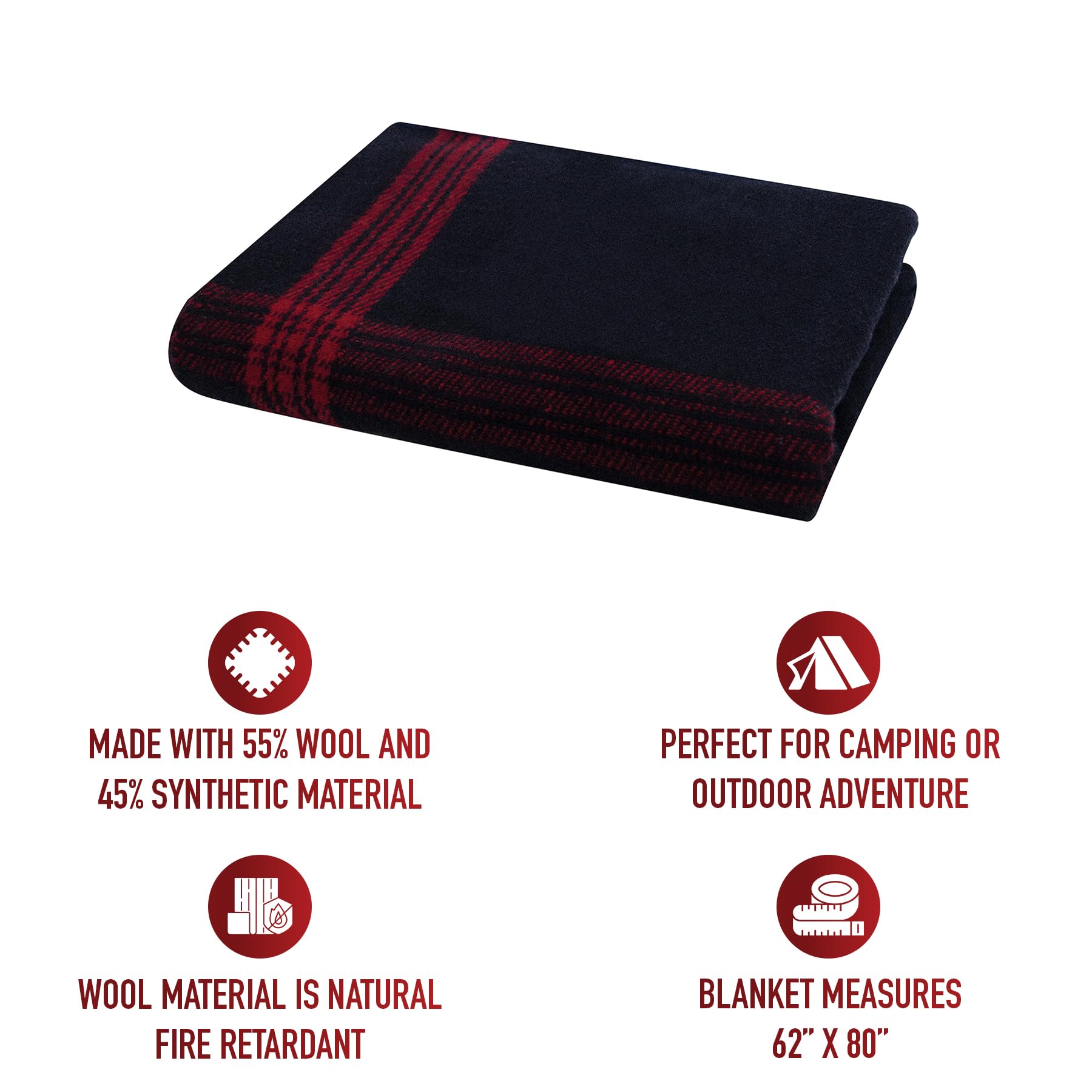 Rothco striped blanket edge-stitching detail signals rugged durability