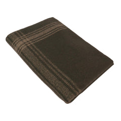 Rothco striped outdoor wool blanket folded compact for easy transport and storage.