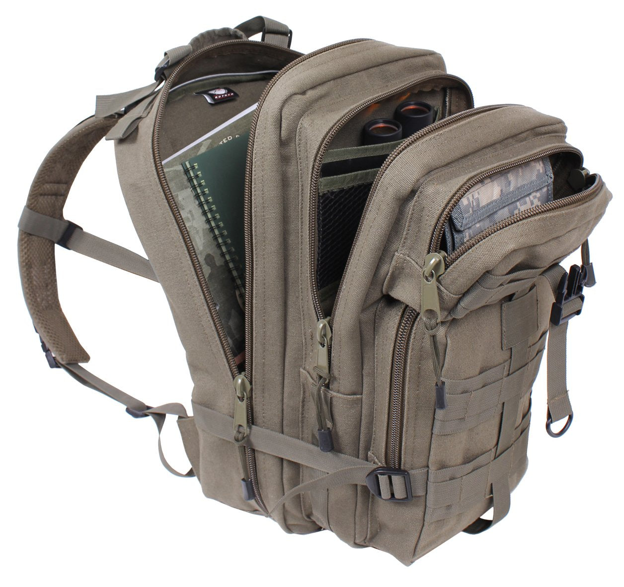 Rothco Tacticanvas Go Pack front view in olive drab for everyday carry