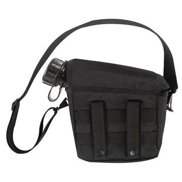 Adventure-ready Rothco black cover paired with pouches for hydration readiness