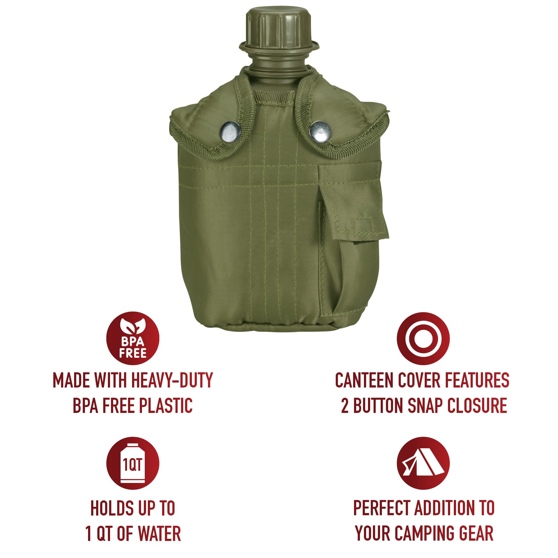 Rothco water bottle on the go supports easy access during outdoor outings.