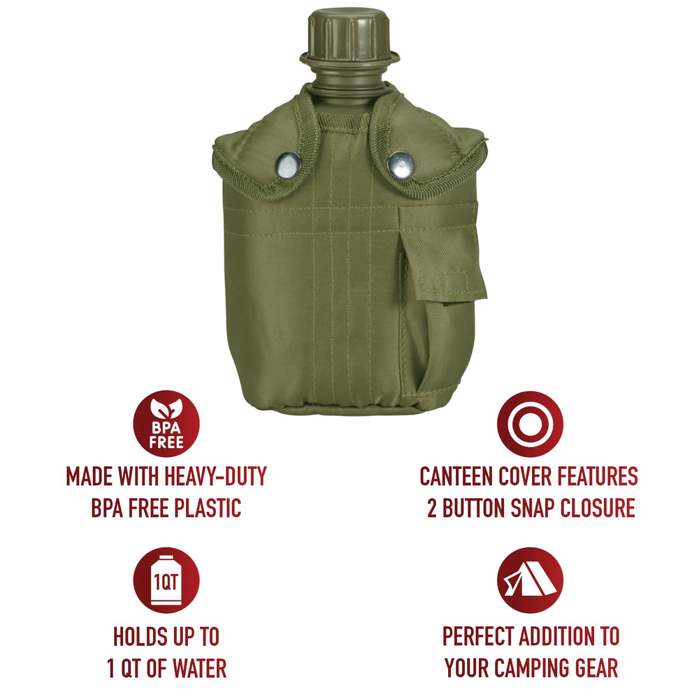 Rothco water bottle on the go supports easy access during outdoor outings.
