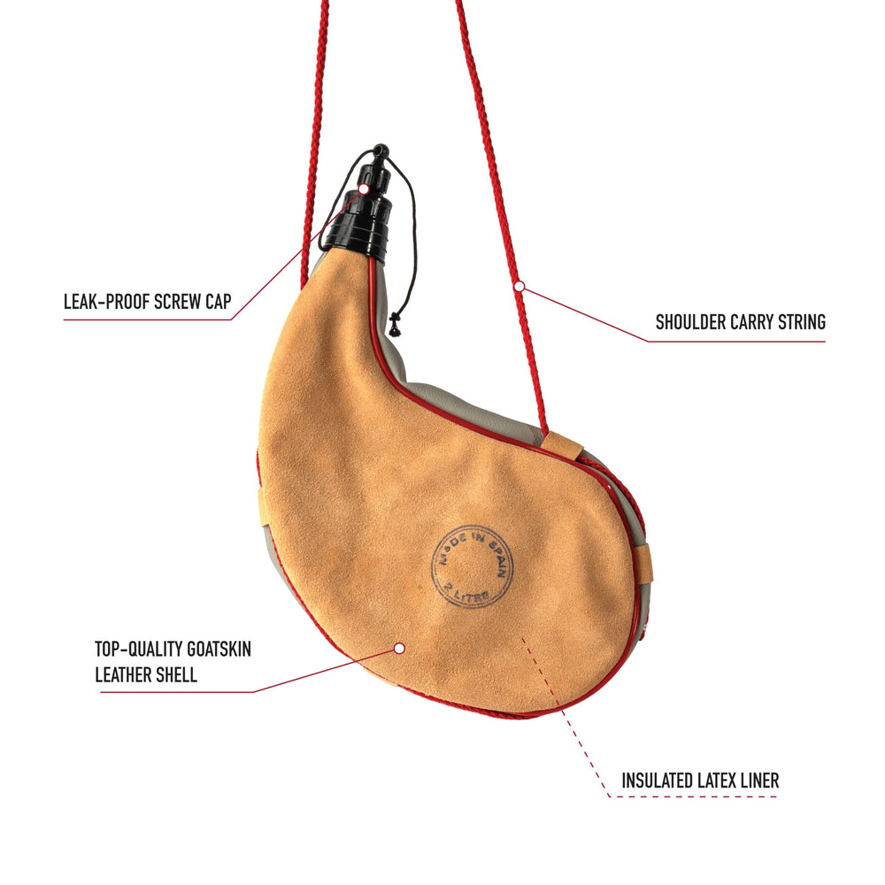 Rothco Wine Bota latex lining preserves flavor during travel