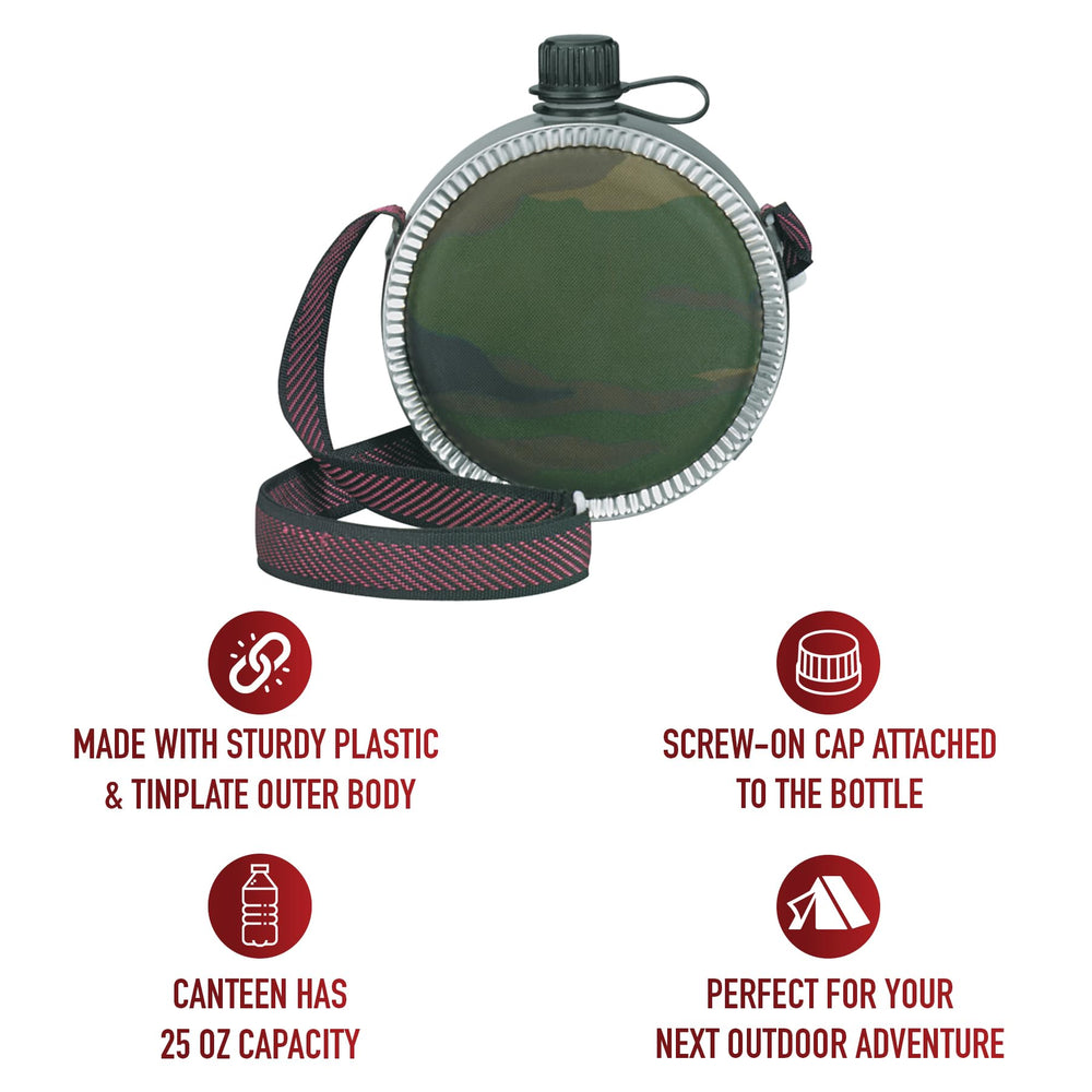 Rothco fabric-cover canteen offers comfortable grip during outdoor activities