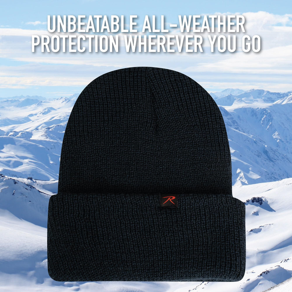 Rothco Wool Watch Cap side view demonstrates versatile fit for helmets or hoods