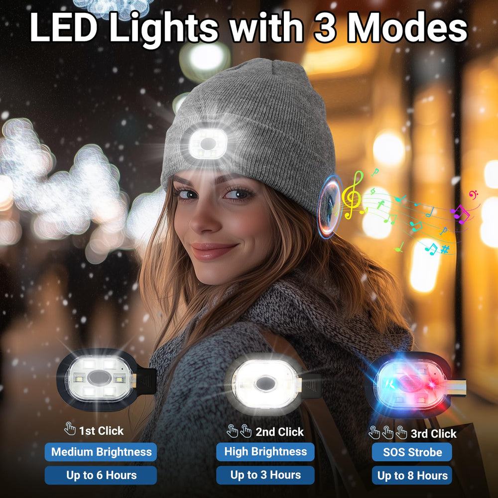 Rotibox Beanie with Light side view highlighting LED lamps
