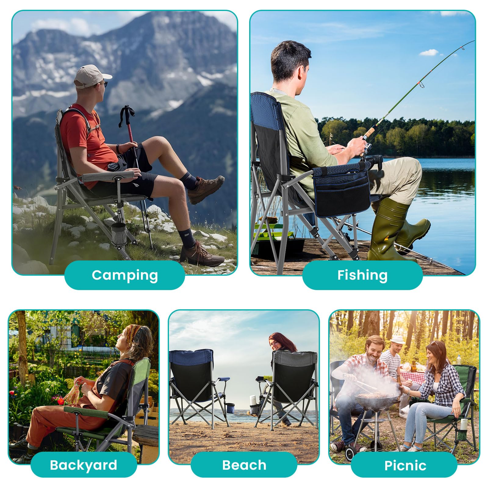 Rotinyard chair blue sturdy frame demonstrates durability.