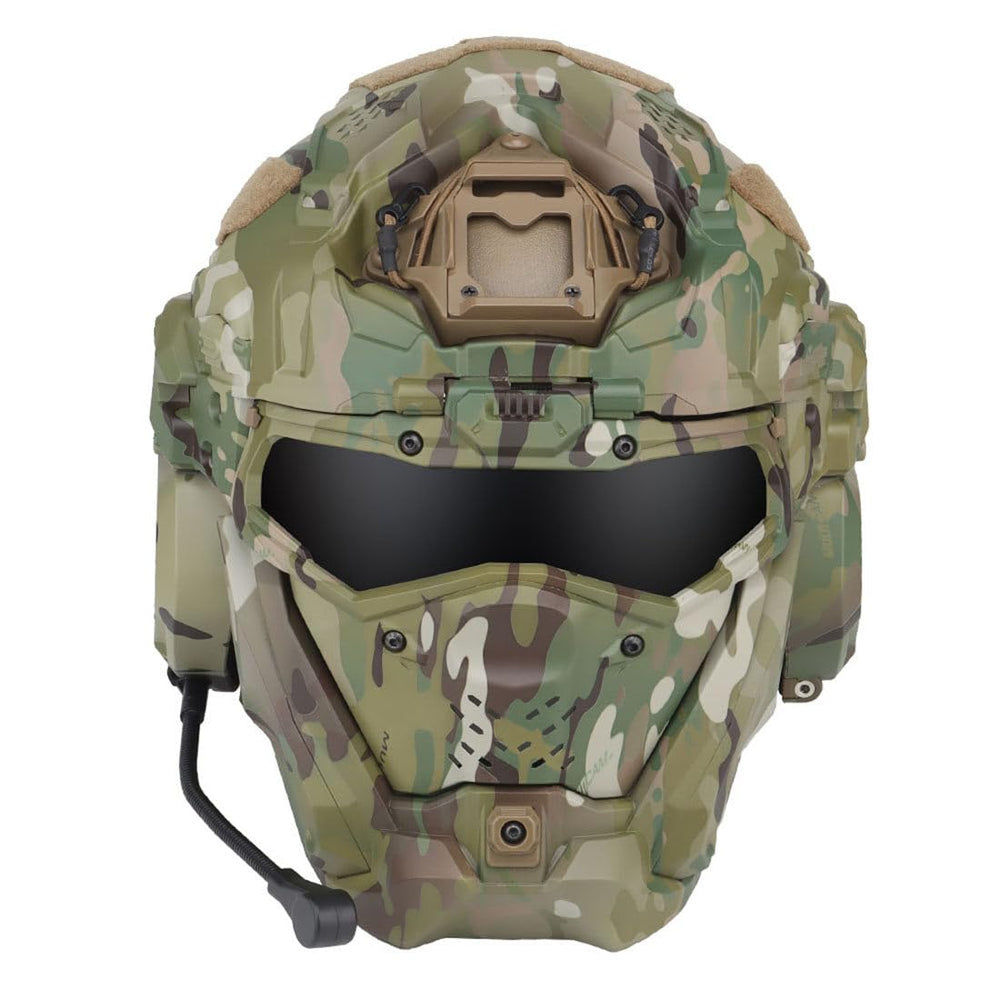 ROUASD tactical helmet back view with anti-fog fan for clear visibility