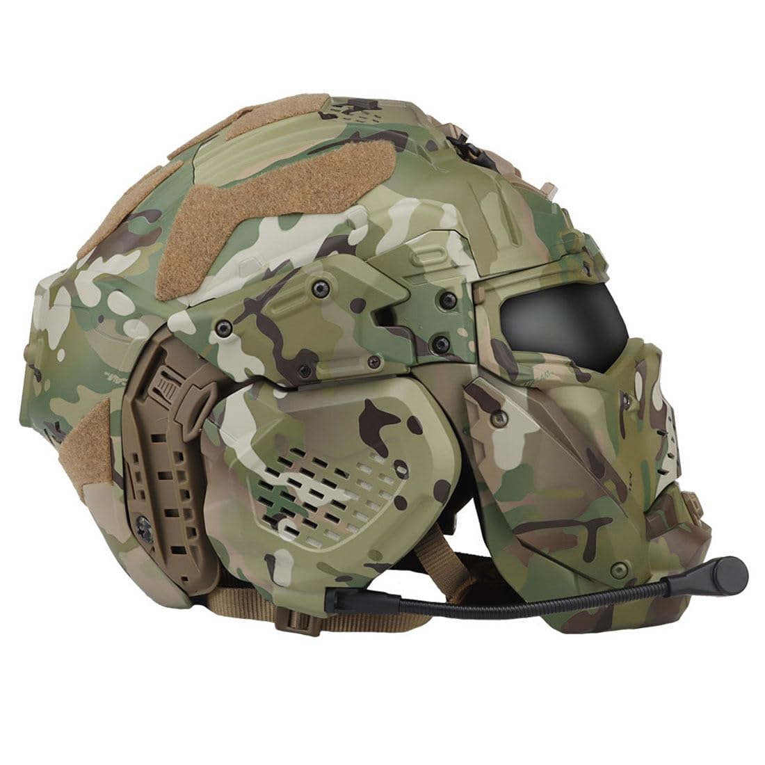 ROUASD flip-up visor with transparent and black lens options for adaptable lighting