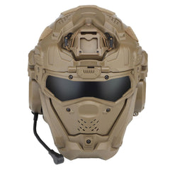 ROUASD tactical helmet front view for rugged protection in airsoft and hunting.