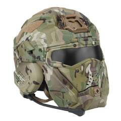 ROUASD tactical helmet side view showing built-in HD earphones for clear comms