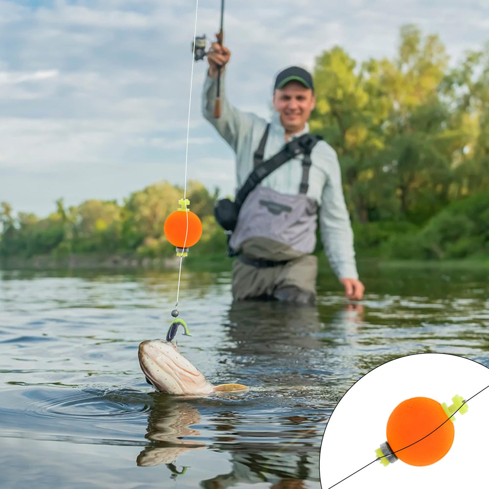 snap-on round fishing bobbers with bright colors