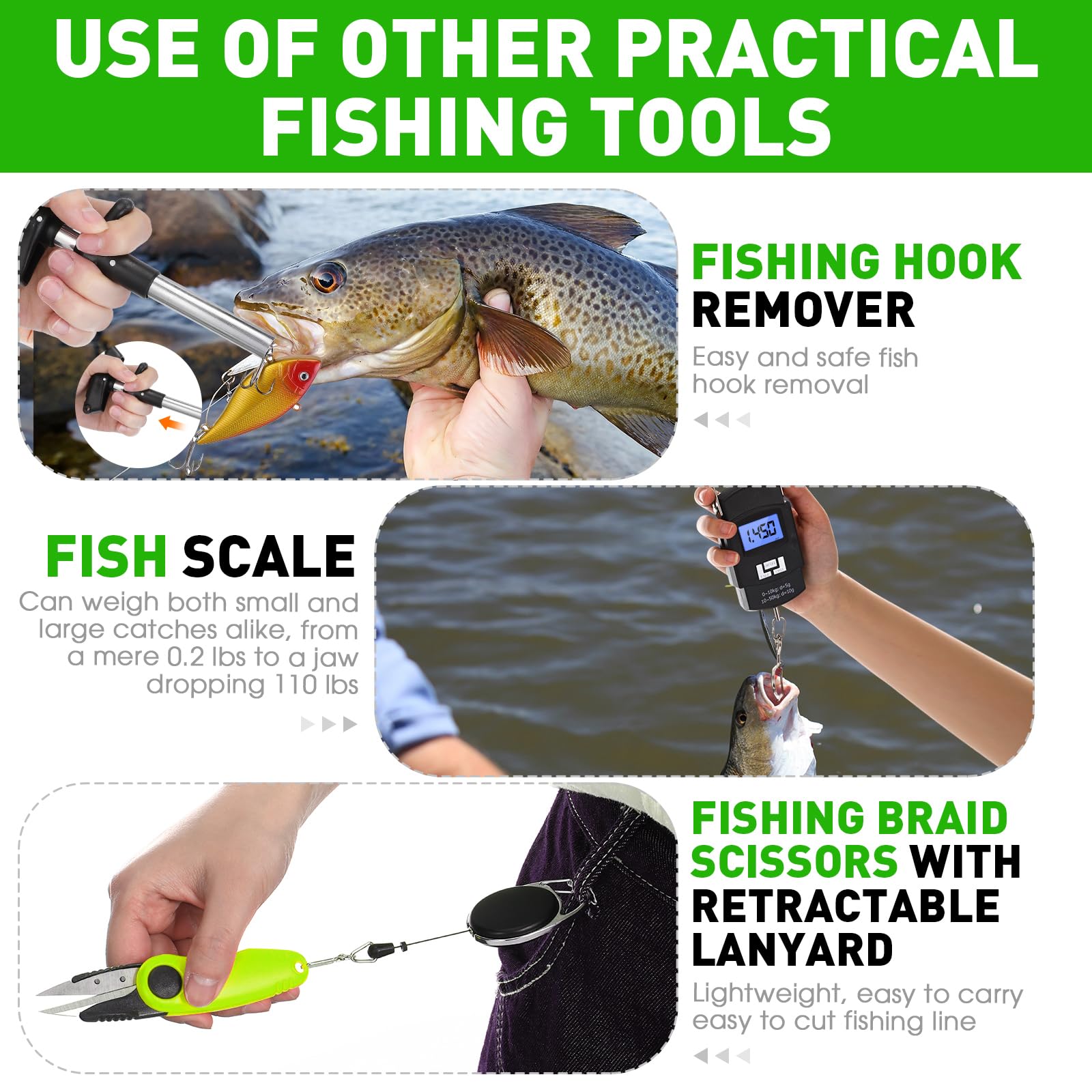 Fish scale and fishing gripper inside kit