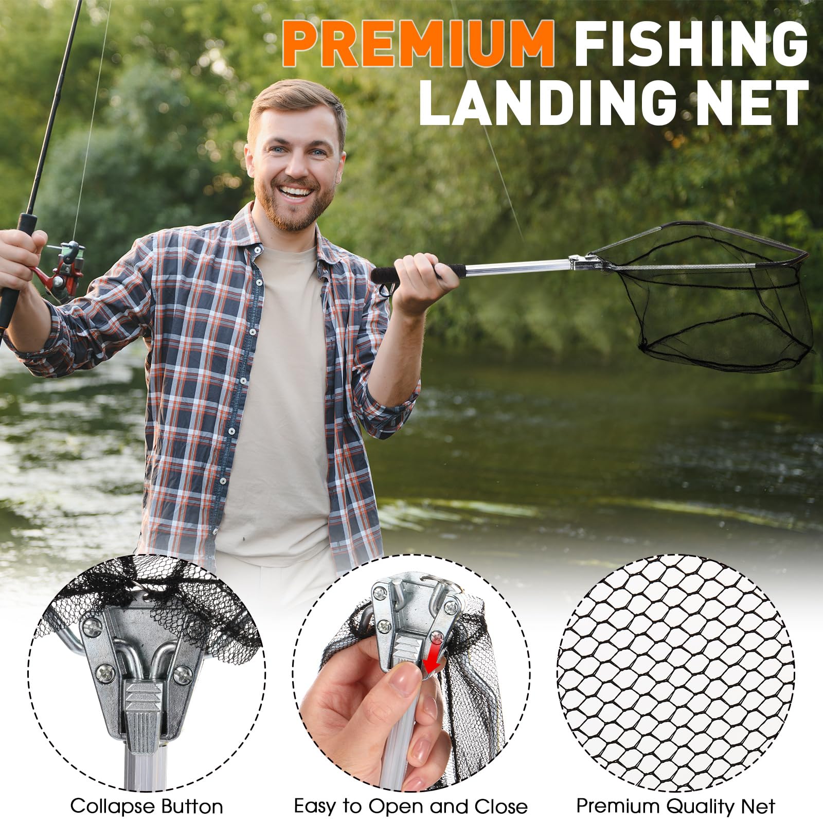 RoundFunny fishing lip gripper and hook remover in orange