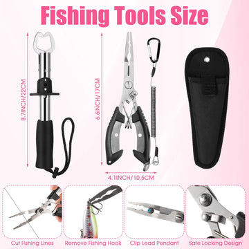 RoundFunny fish lip gripper in stainless steel with EVA grip for easy handling.