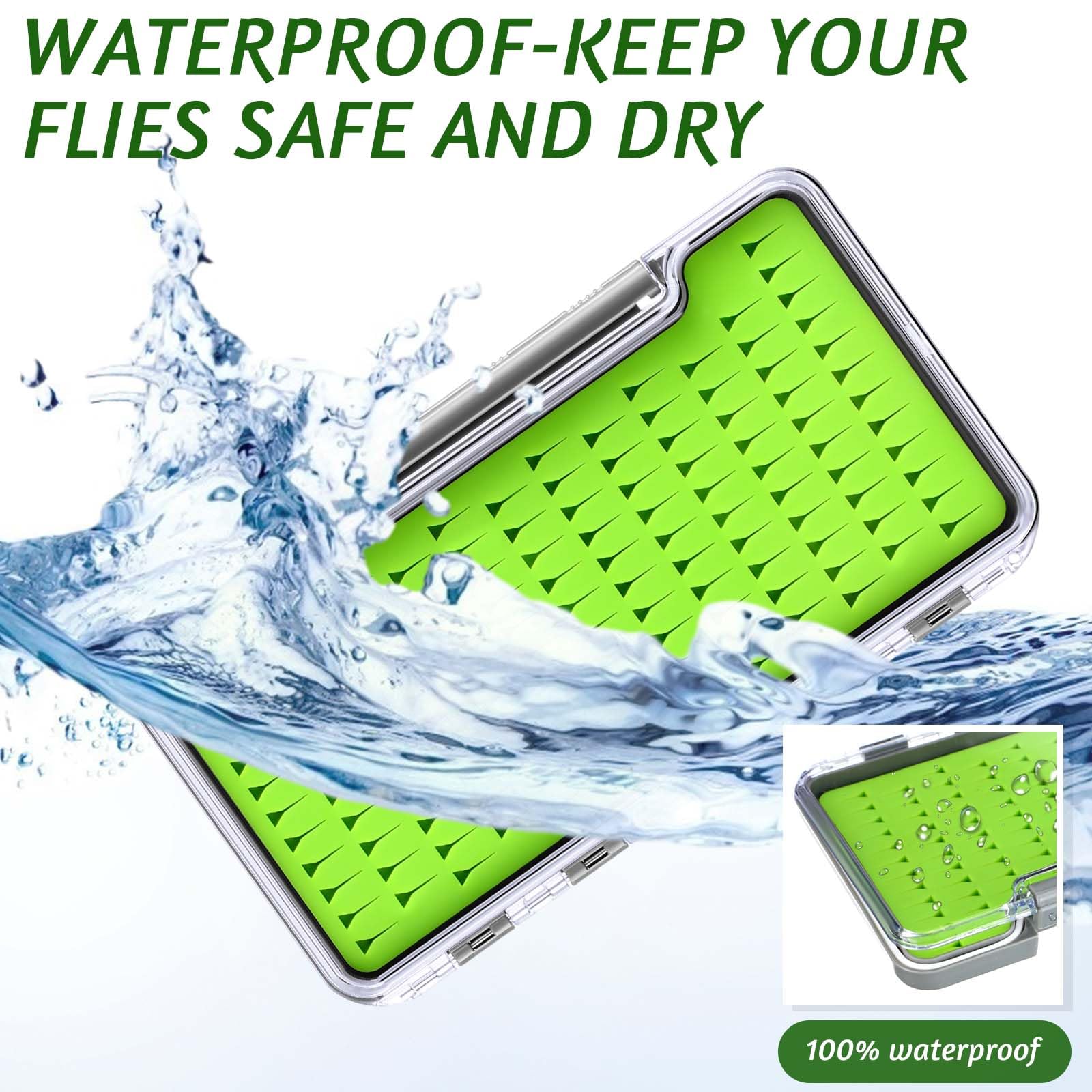 RoundFunny fly box showing capacity to hold up to 134 flies.