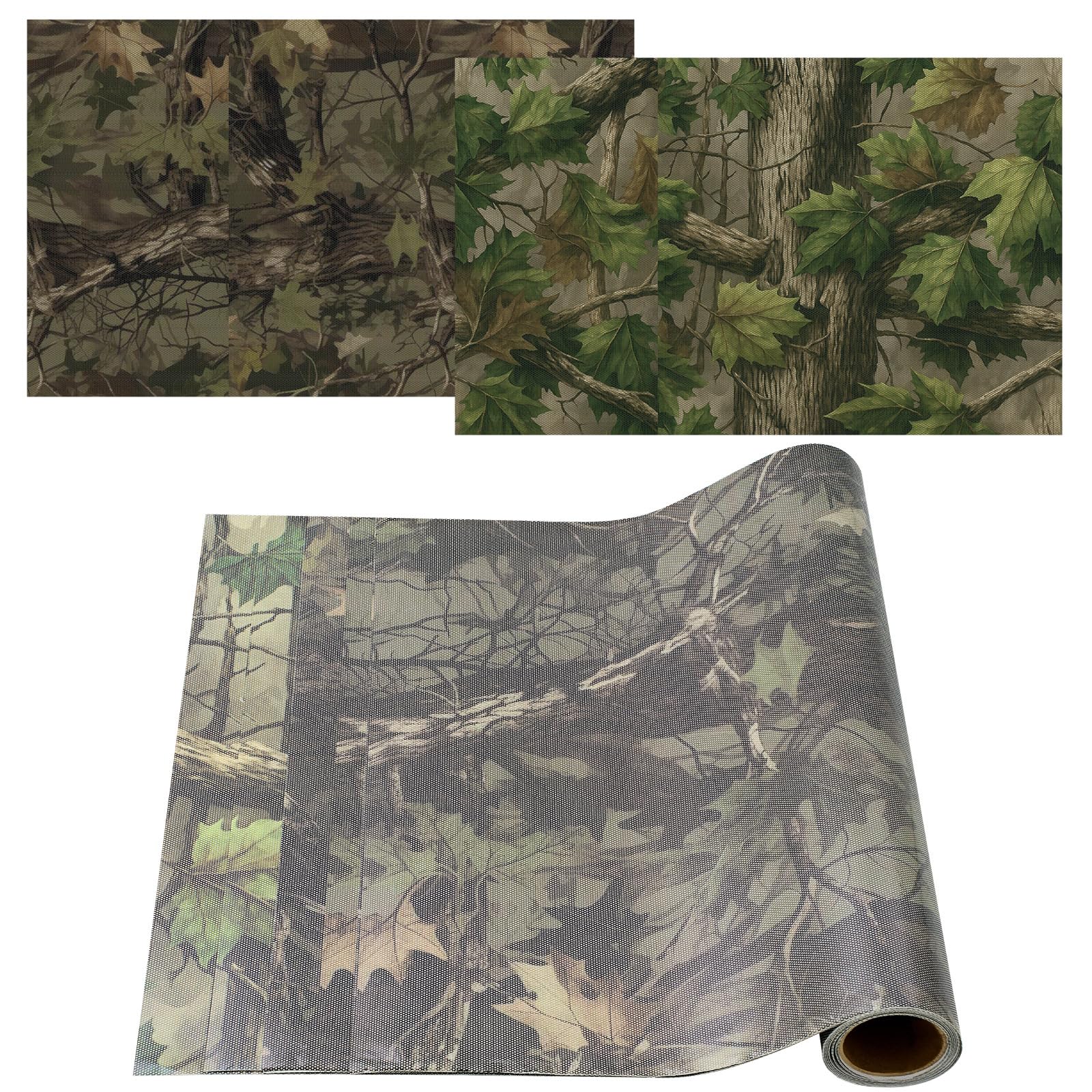 RoundFunny hunting blind window camo panel 1 demonstrates see-through design for situational awareness and privacy.
