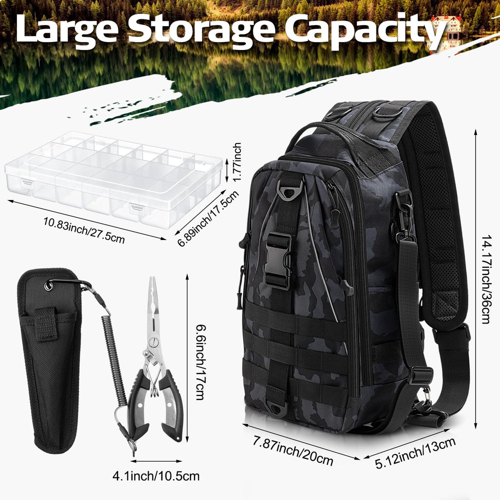 RoundFunny tackle boxes with adjustable dividers keep baits and hooks neatly separated.