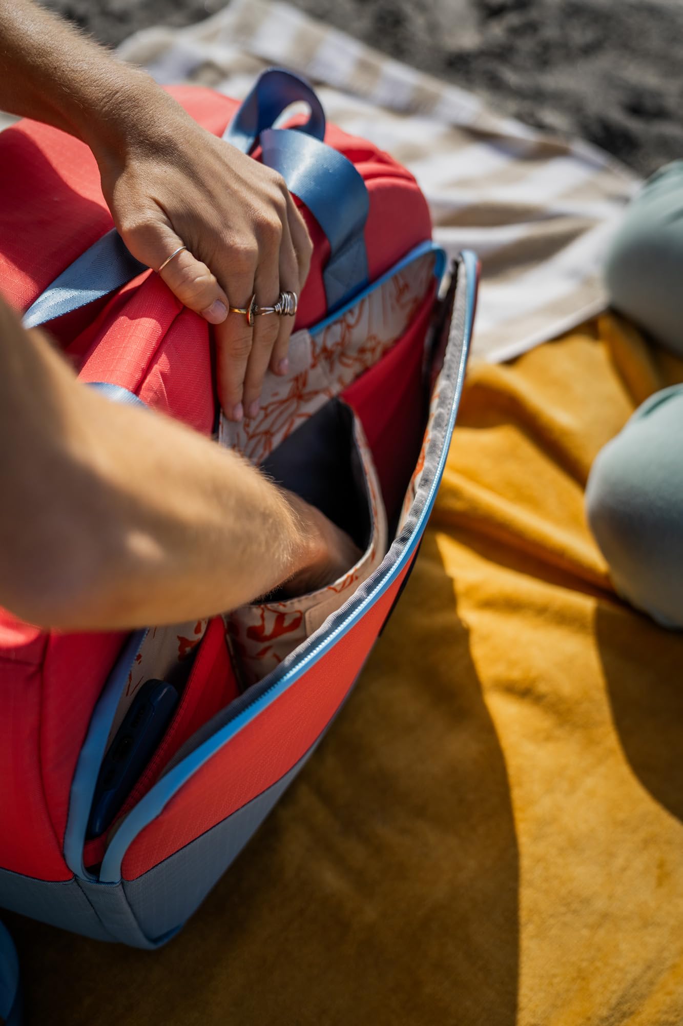 ROVR TravelR 36-can soft cooler duffel coral pockets for utensils and essentials