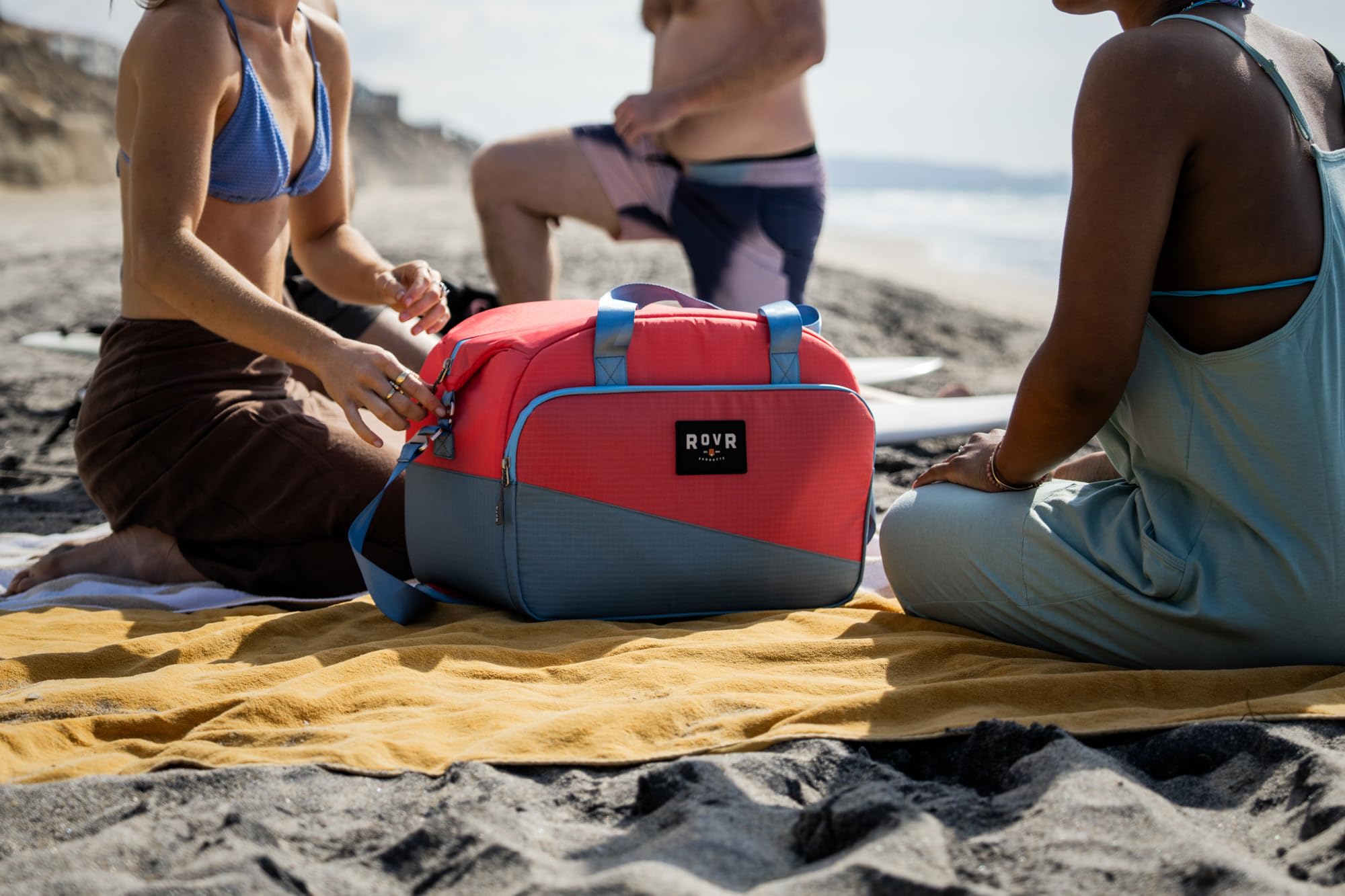 ROVR TravelR 36-can soft cooler duffel coral interior with waterproof liner