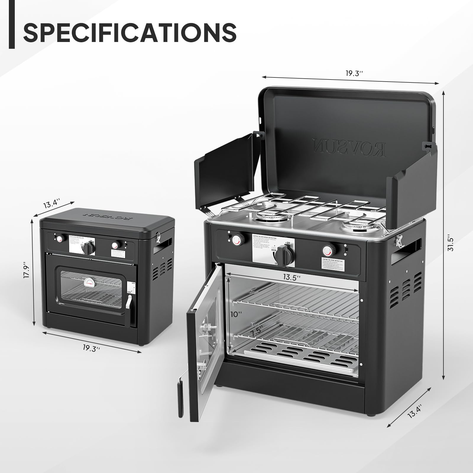 ROVSUN 2-in-1 camping setup demonstrates portable outdoor kitchen.